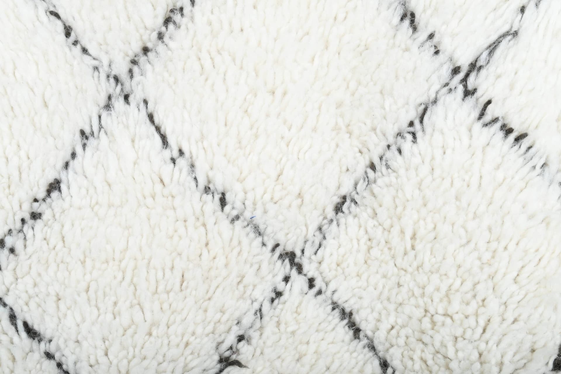 Moroccan Rug Handmade Wool 2x4 - Ivory Black Diamond Boho Minimalist Area Rug for Bedroom Entryway Beni Ourain - Image 4