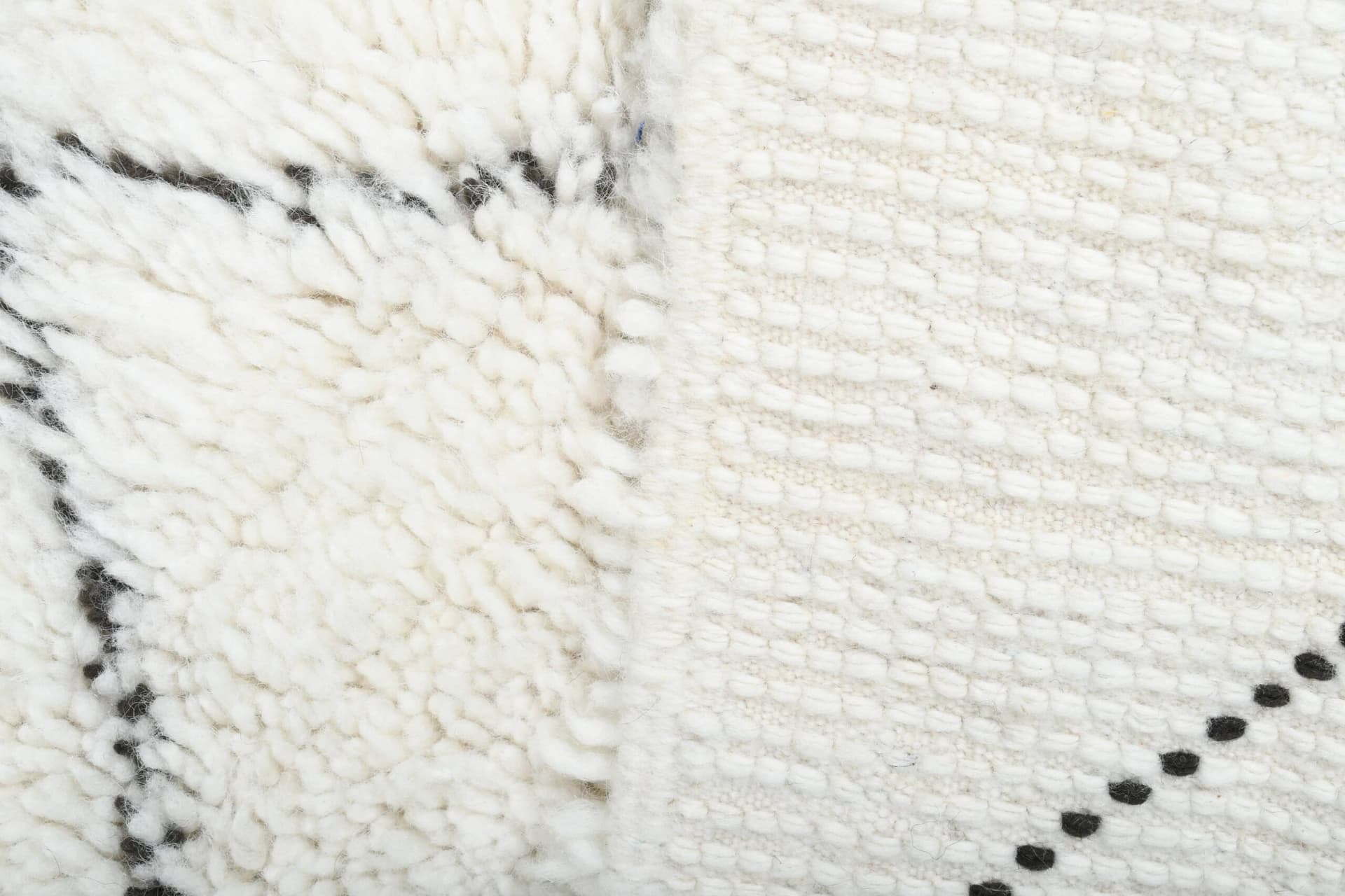 Moroccan Rug Handmade Wool 2x4 - Ivory Black Diamond Boho Minimalist Area Rug for Bedroom Entryway Beni Ourain - Image 10
