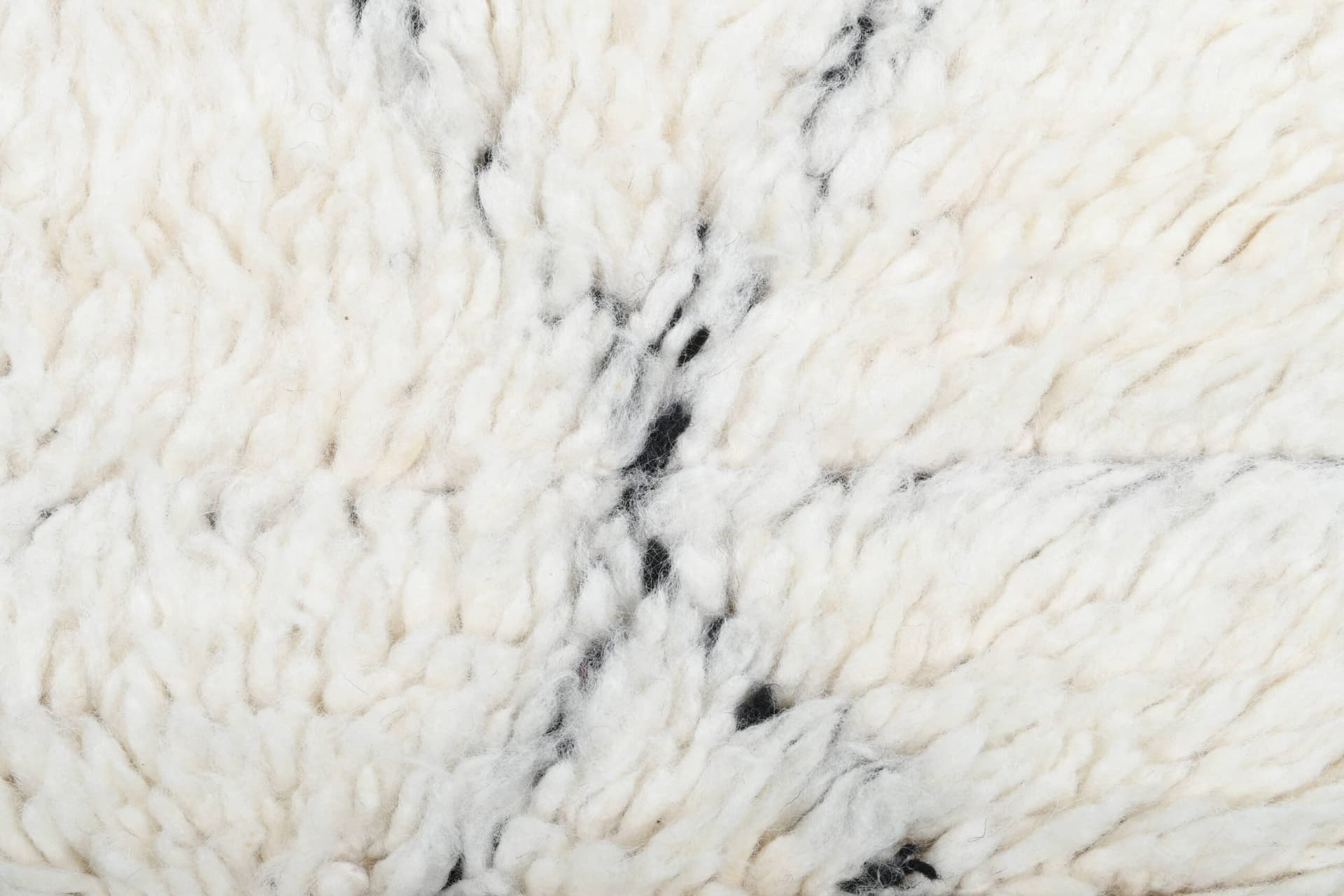 Marockansk Matta Handgjord Ull 2x4 - Elfenben Svart Minimalistisk Boho Område Matta för Sovrum Entré - Beni Ourain - Image 6