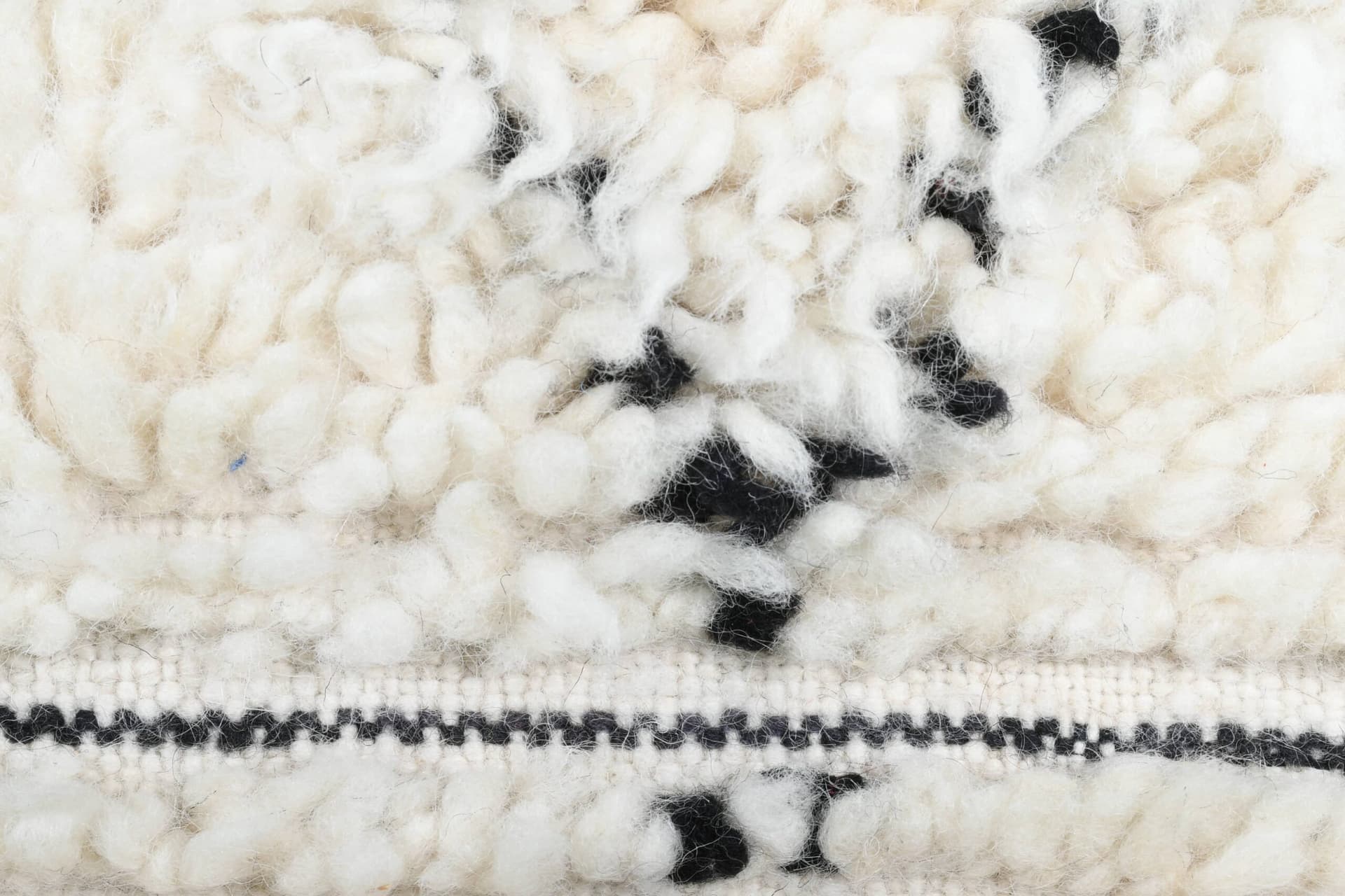 Moroccan Rug Handmade Wool 2x4 - Ivory Black Diamond Minimalist Boho Area Rug for Bedroom Entryway Beni Ourain - Image 9