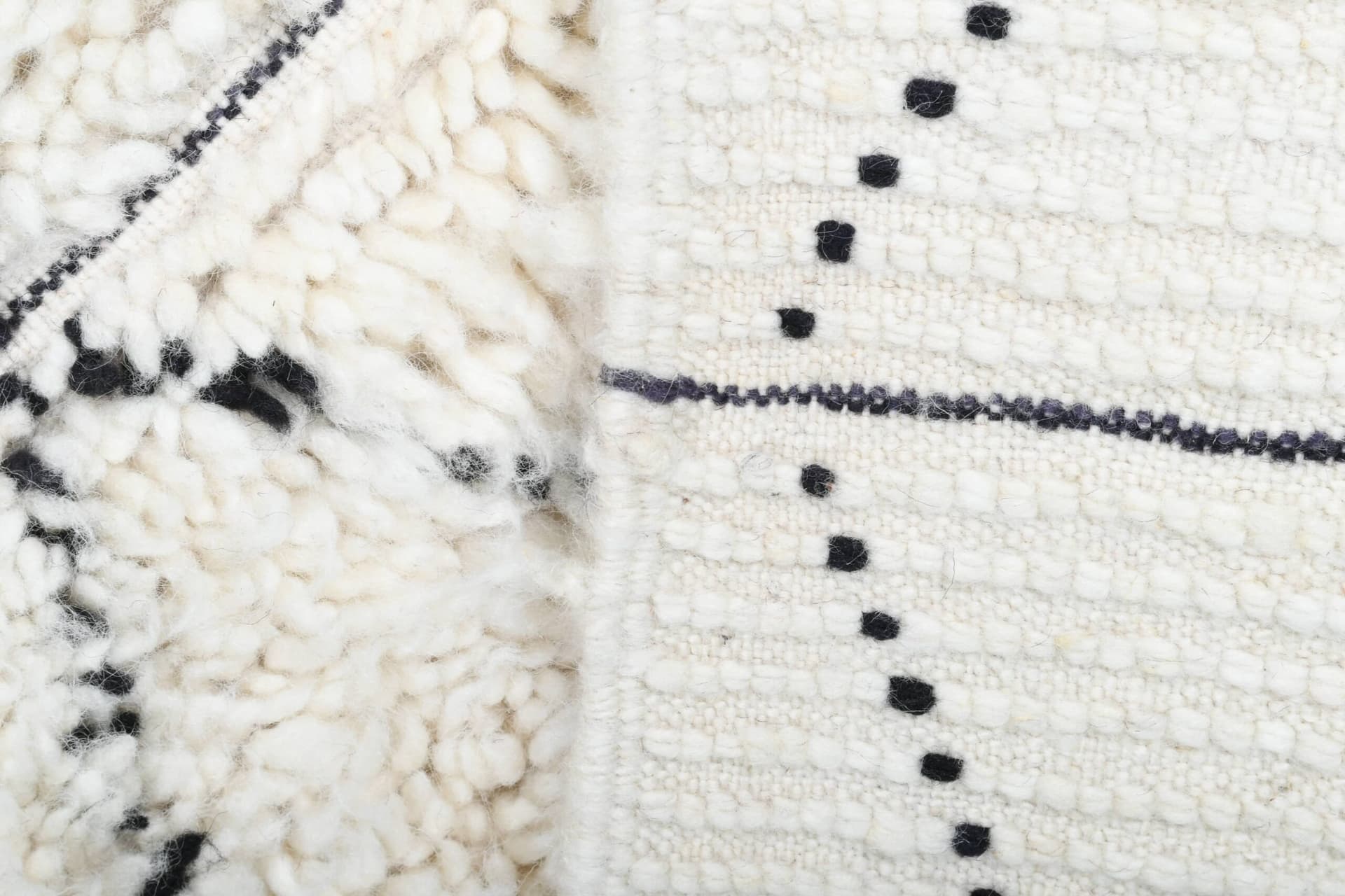 Moroccan Rug Handmade Wool 2x4 - Ivory Black Diamond Minimalist Boho Area Rug for Bedroom Entryway Beni Ourain - Image 10