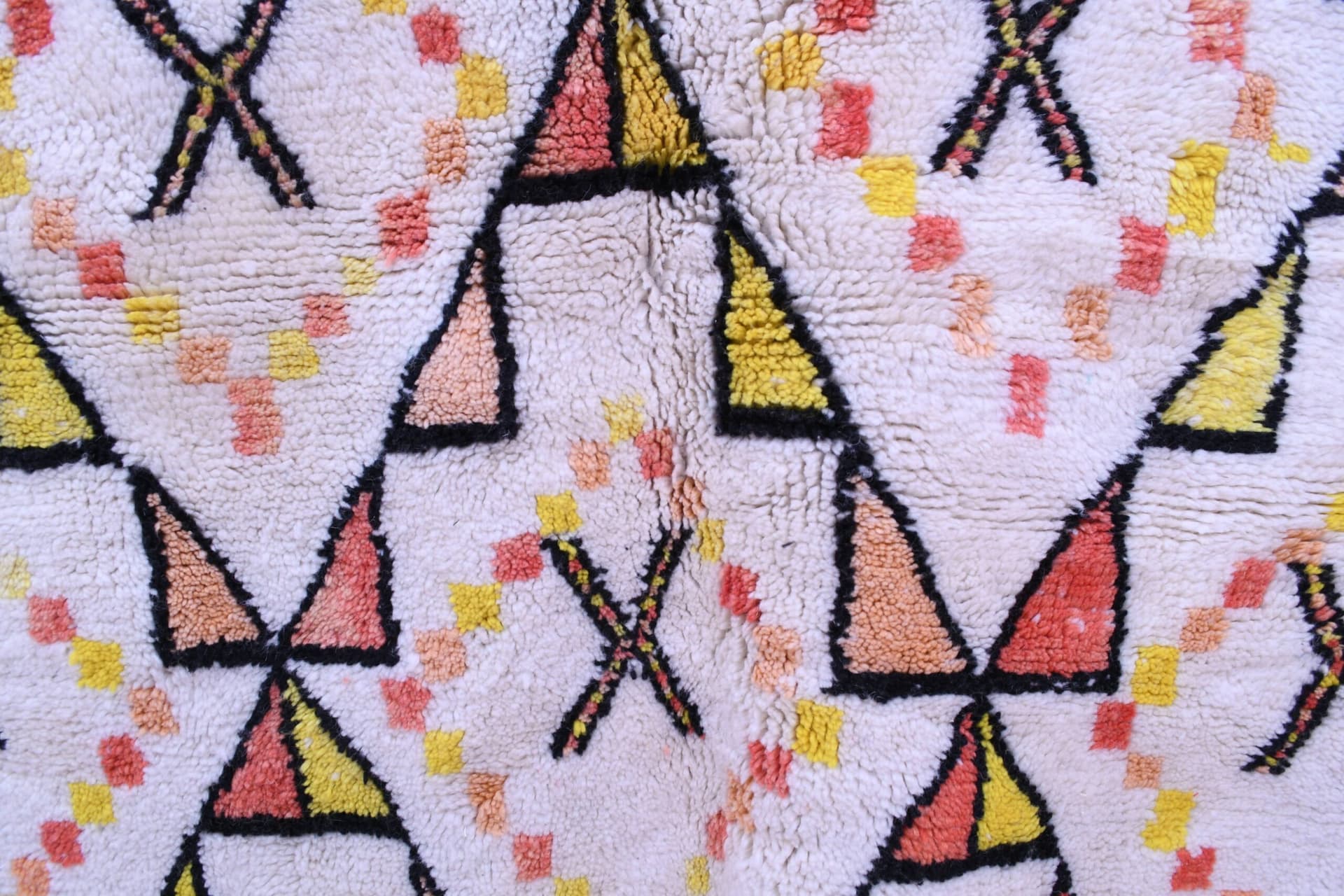 Marockansk Matta Handgjord Ull 6x6 - Elfenben Neutral Geometrisk Boho Matta för Vardagsrum Sovrum Beni Ourain - Image 5