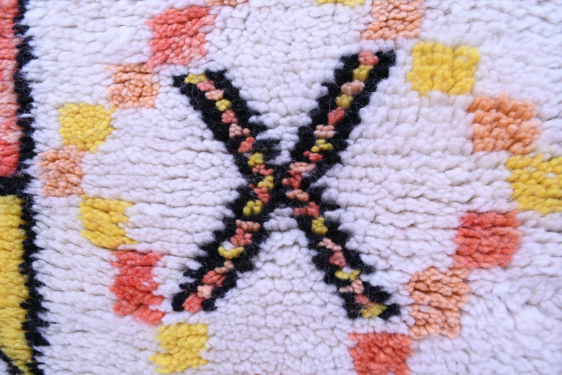 Marockansk Matta Handgjord Ull 6x6 - Elfenben Neutral Geometrisk Boho Matta för Vardagsrum Sovrum Beni Ourain - Image 7