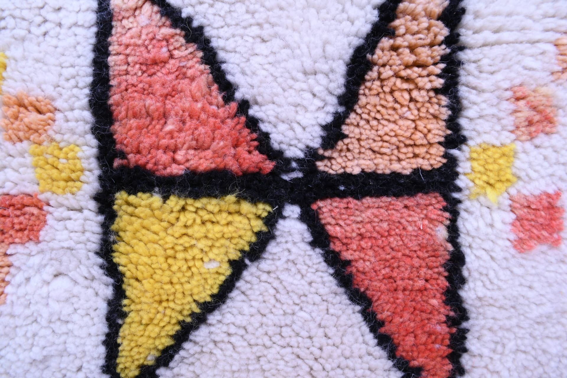 Marockansk Matta Handgjord Ull 6x6 - Elfenben Neutral Geometrisk Boho Matta för Vardagsrum Sovrum Beni Ourain - Image 8