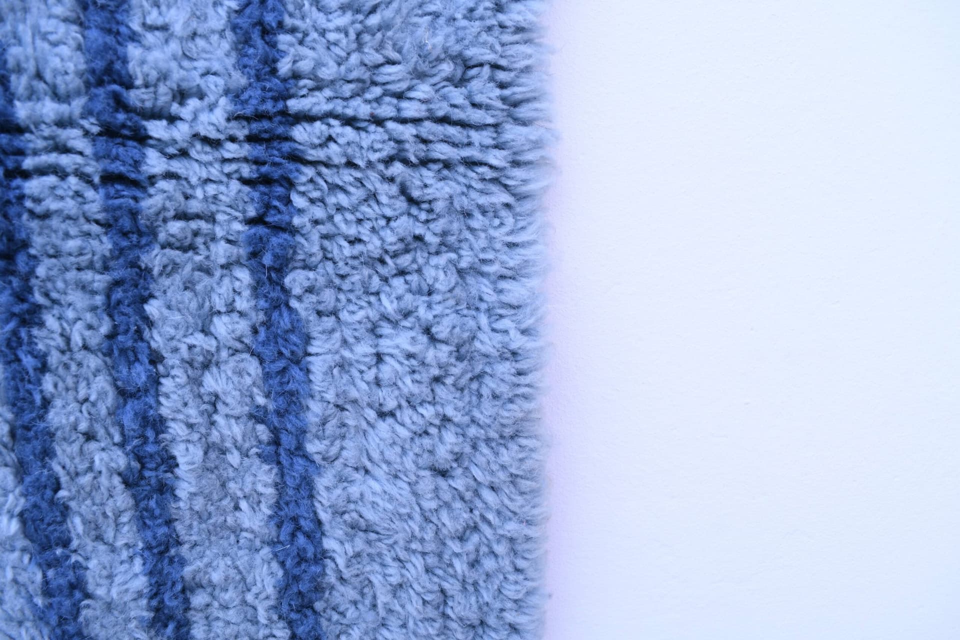 Moroccan Rug Handmade Wool 7x10 - Blue Minimalist Modern Area Rug for Living Room Bedroom - Authentic Mrirt Berber - Image 6