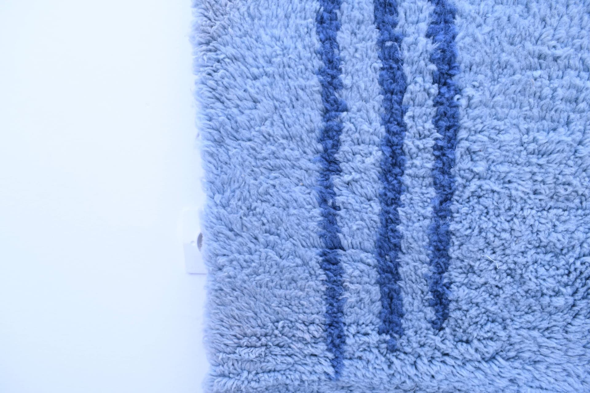 Moroccan Rug Handmade Wool 7x10 - Blue Minimalist Modern Area Rug for Living Room Bedroom - Authentic Mrirt Berber - Image 7