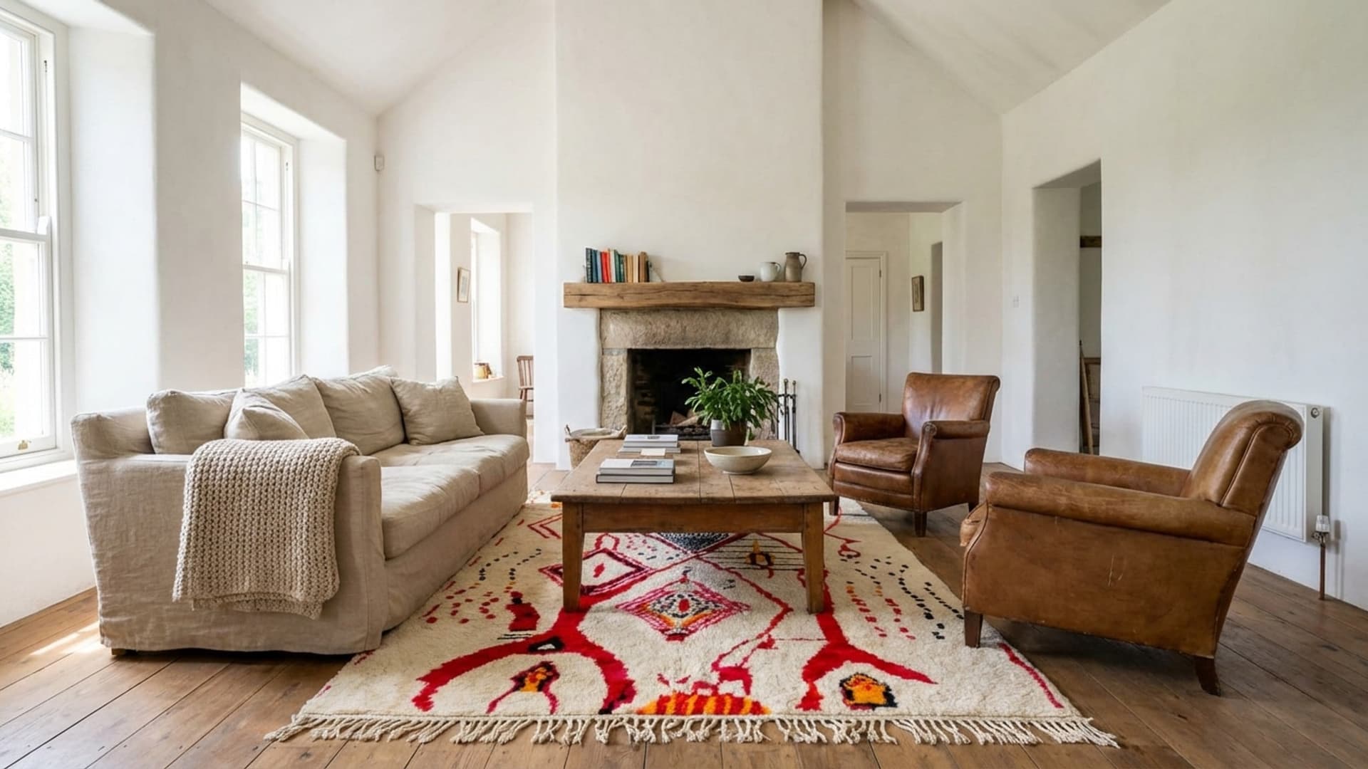 Marokkanischer Teppich Handgefertigt Wolle 8x10 - Elfenbein Neutral Moderner Boho Teppich für Wohnzimmer Schlafzimmer - Berber - Image 4