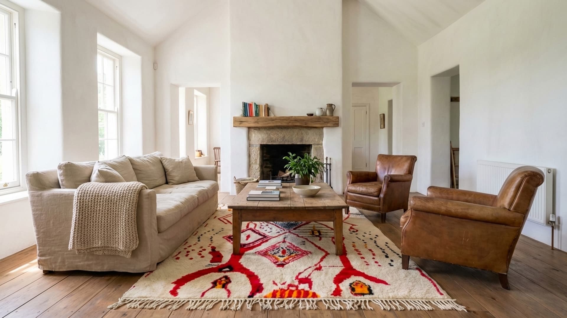 Marokkanischer Teppich Handgefertigt Wolle 8x10 - Elfenbein Neutral Moderner Boho Teppich für Wohnzimmer Schlafzimmer - Berber - Image 2