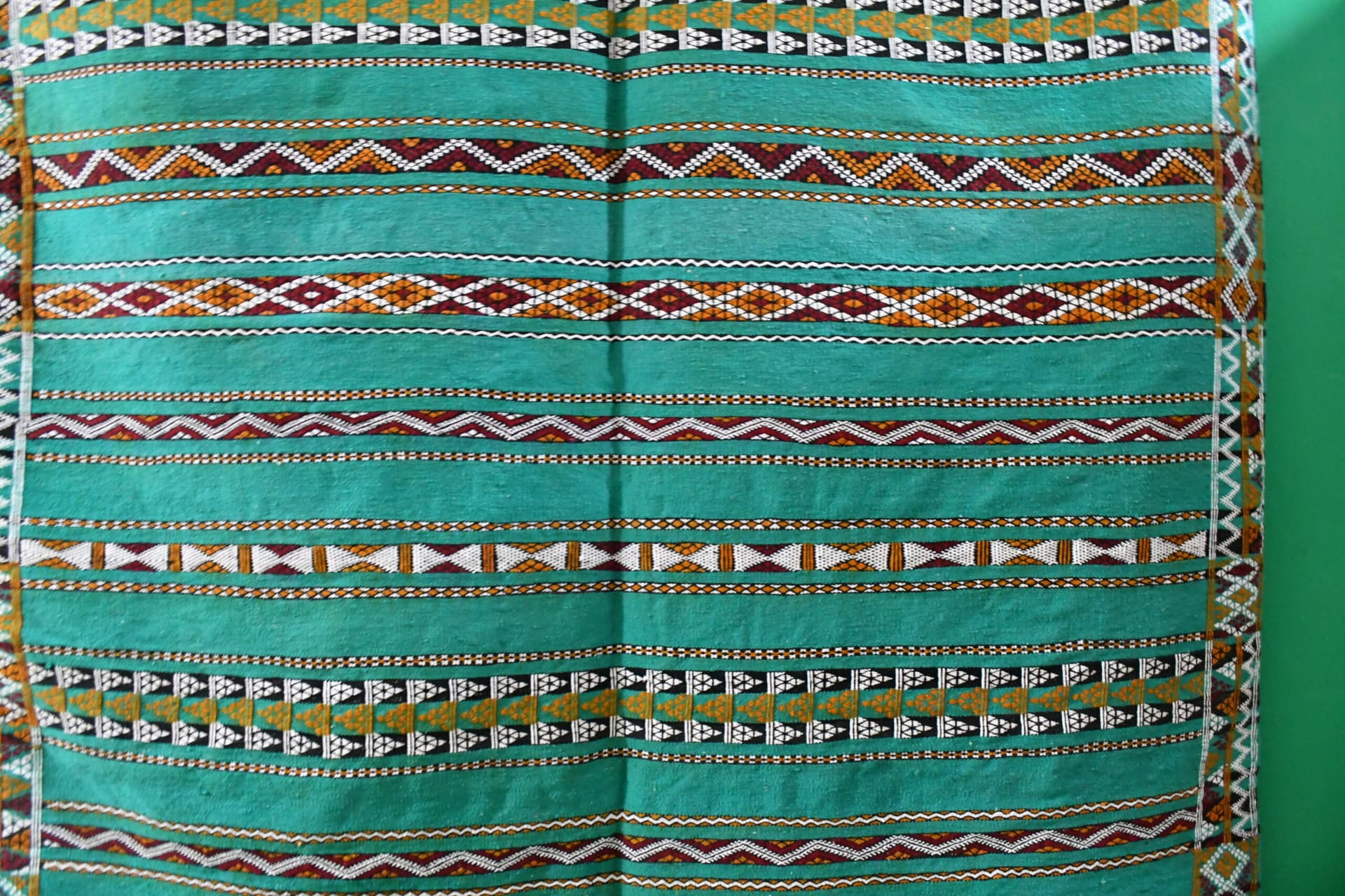 Moroccan Rug Handmade Wool 8x11 - Teal Green Modern Boho Area Rug for Living Room Bedroom - Zemmour - Image 3