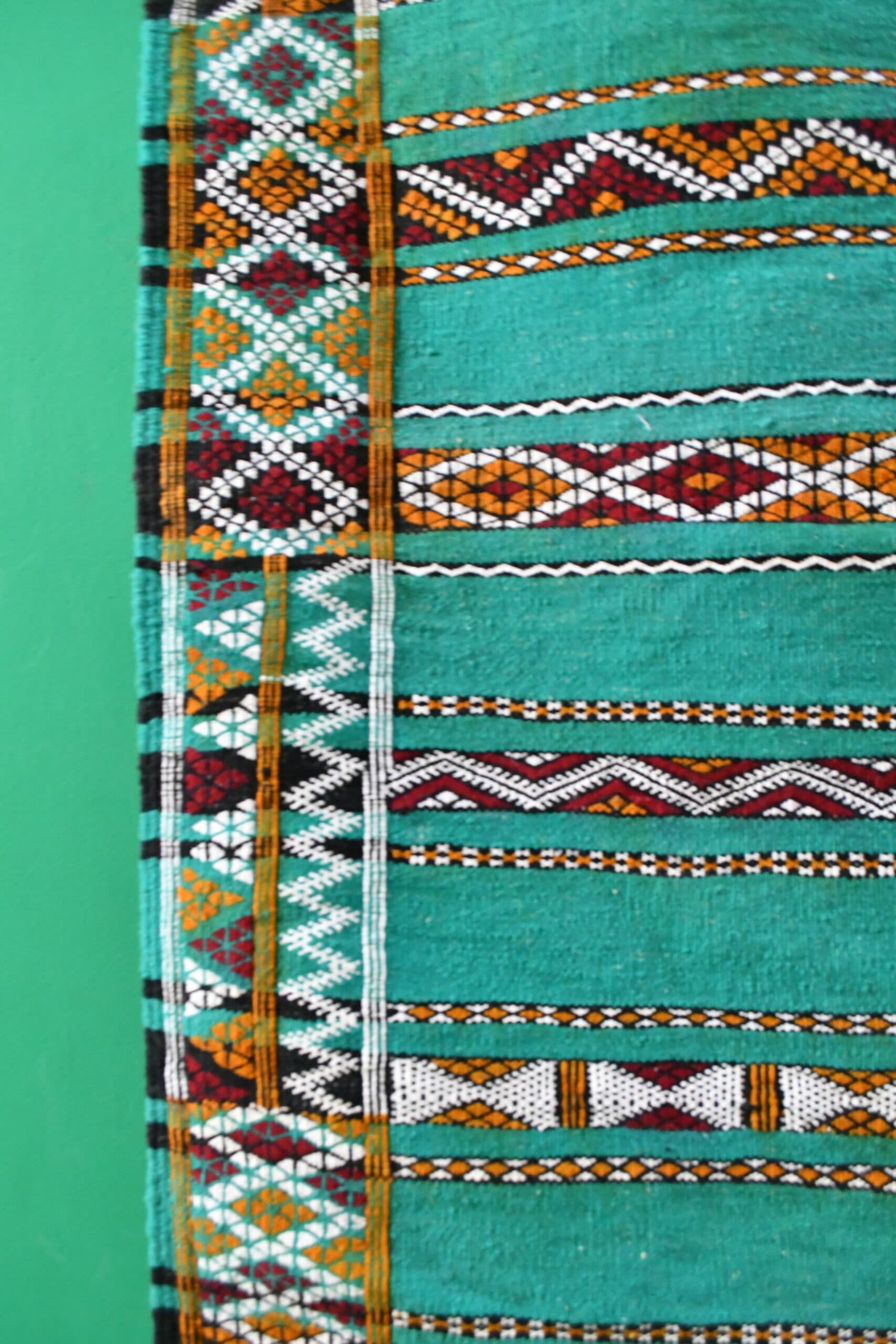 Moroccan Rug Handmade Wool 8x11 - Teal Green Modern Boho Area Rug for Living Room Bedroom - Zemmour - Image 4