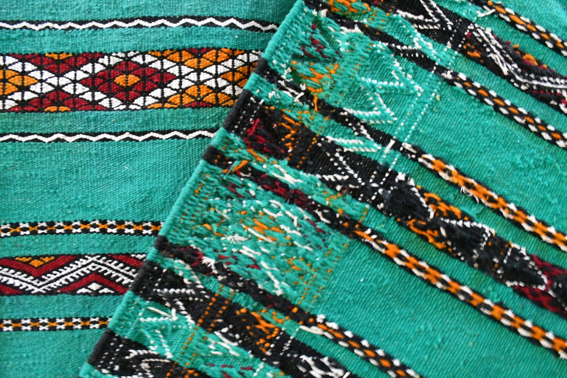 Moroccan Rug Handmade Wool 8x11 - Teal Green Modern Boho Area Rug for Living Room Bedroom - Zemmour - Image 6