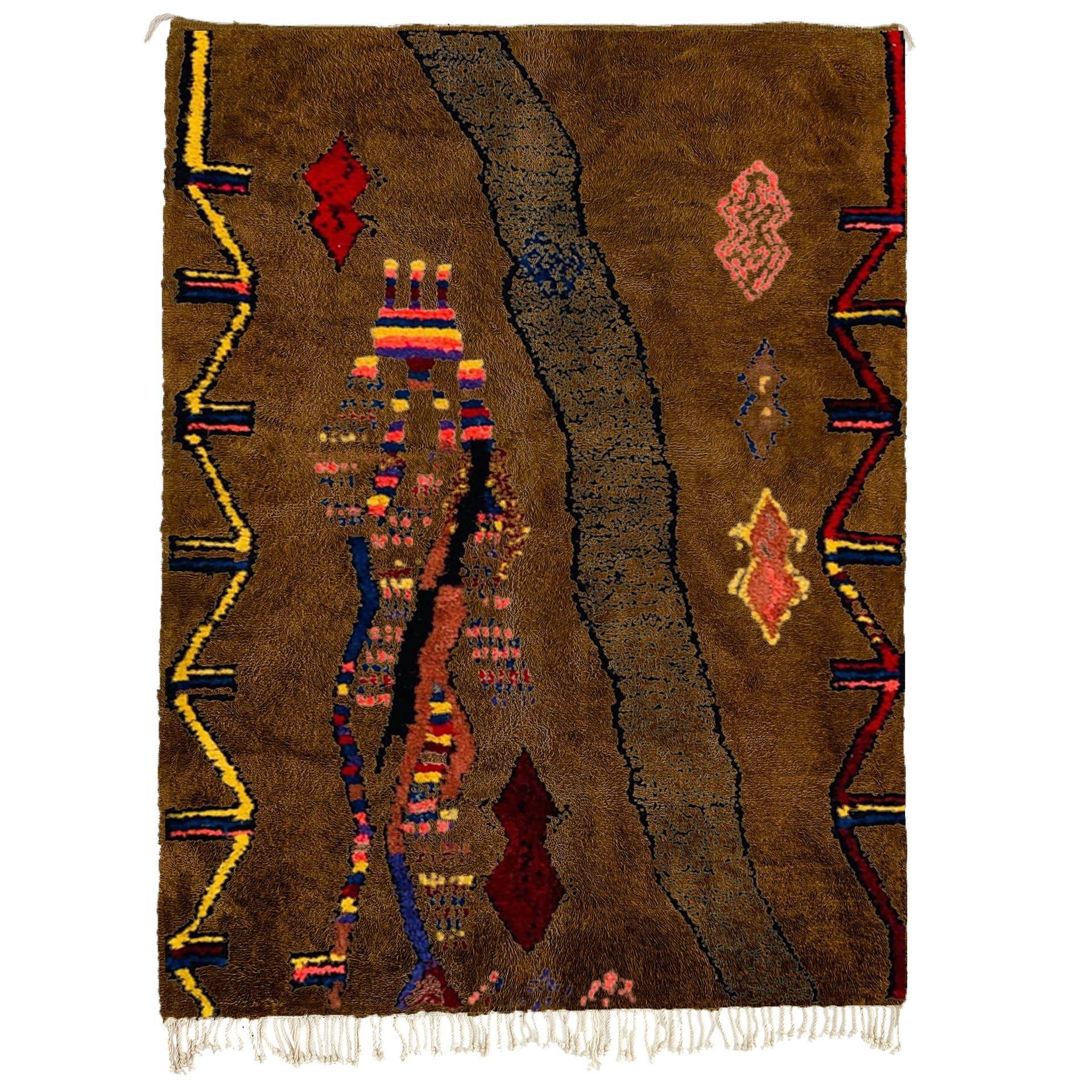 Alfombra Marroquí Hecha a Mano Lana Tamaño Personalizado - Alfombra Boho Neutra Marrón para Sala de Estar Dormitorio - Tribal Bereber - Image 3