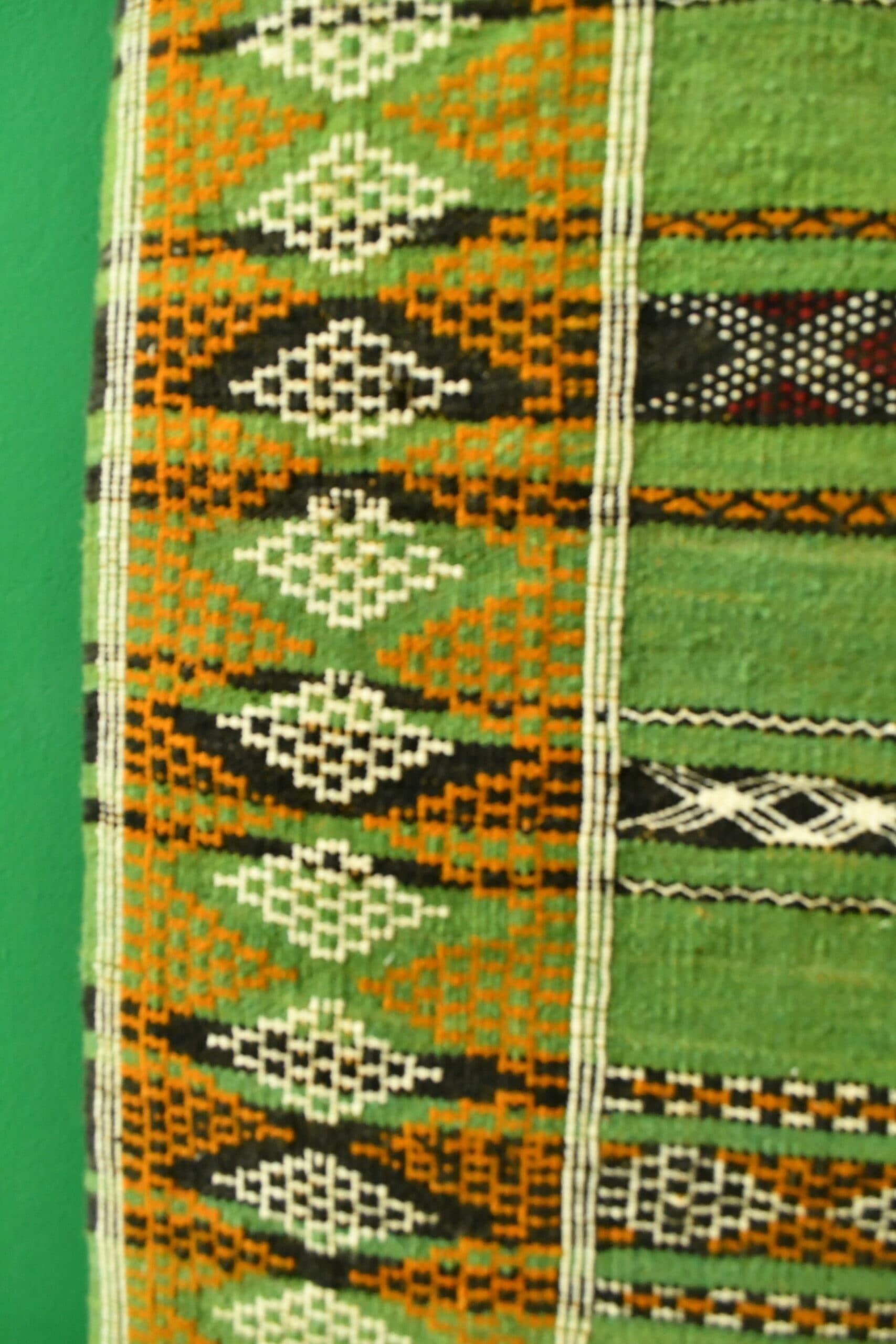 Moroccan Rug Handmade Wool 7x11 - Green Tribal Boho Area Rug for Living Room Bedroom - Zemmour - Image 4