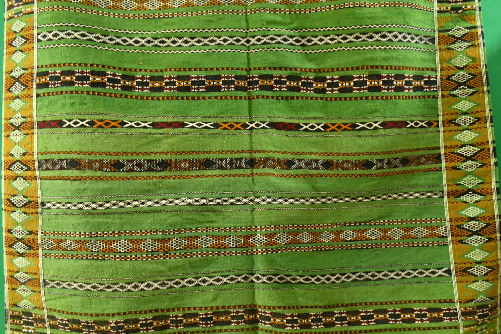 Moroccan Rug Handmade Wool 7x11 - Green Tribal Boho Area Rug for Living Room Bedroom - Zemmour - Image 5