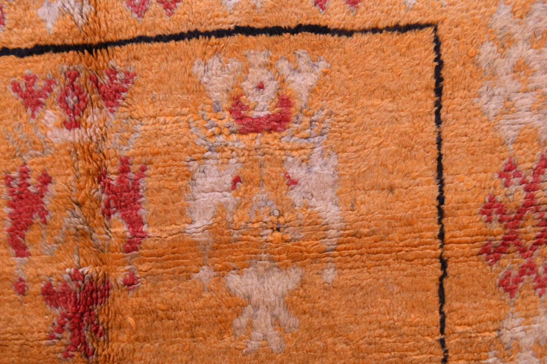 Handmade Moroccan Azilal Wool Rug - Vibrant Orange, 173x270 cm, Bohemian Style - Image 6