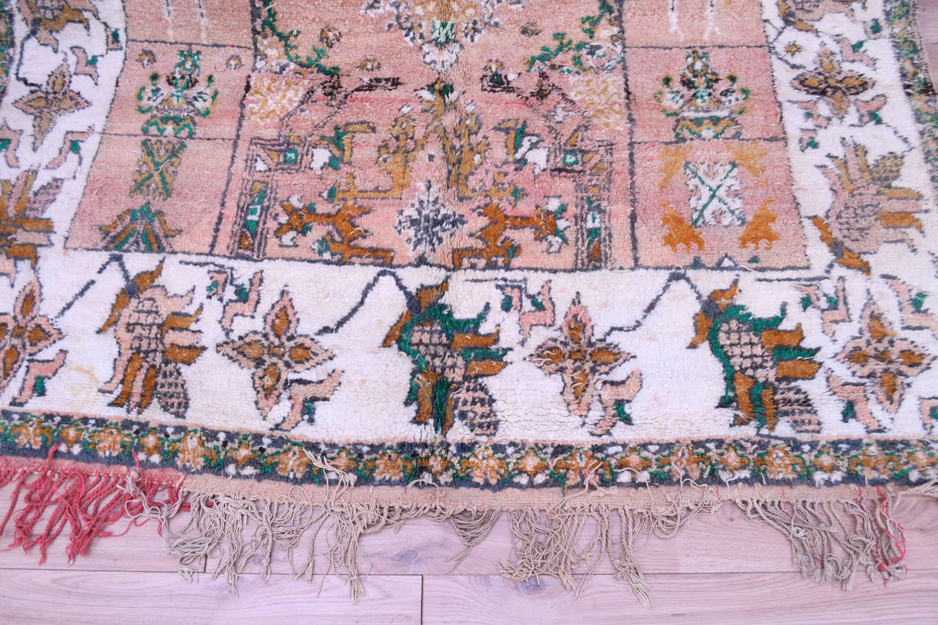 Authentic Moroccan Rabati Rug 176x299 cm - Peach Wool Handmade Beauty - Image 2