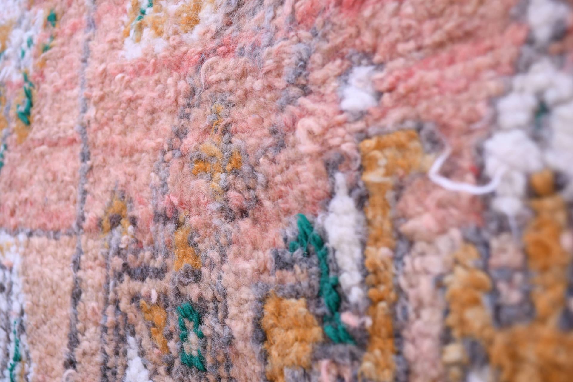 Authentic Moroccan Rabati Rug 176x299 cm - Peach Wool Handmade Beauty - Image 9