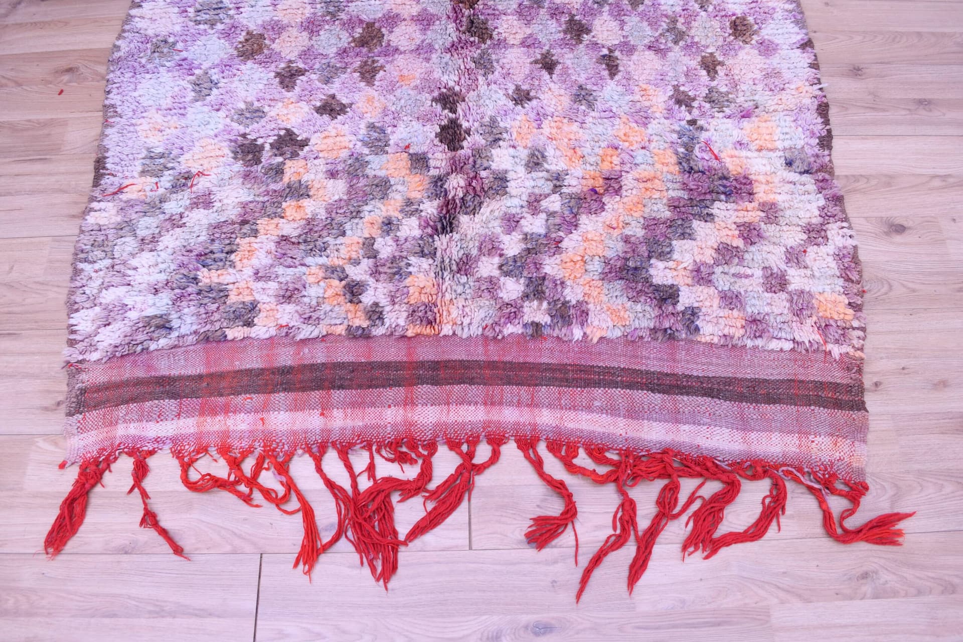 Stunning Moroccan Talsint Wool Rug, 149x344cm, Purple Handmade Bohemian Decor - Image 2