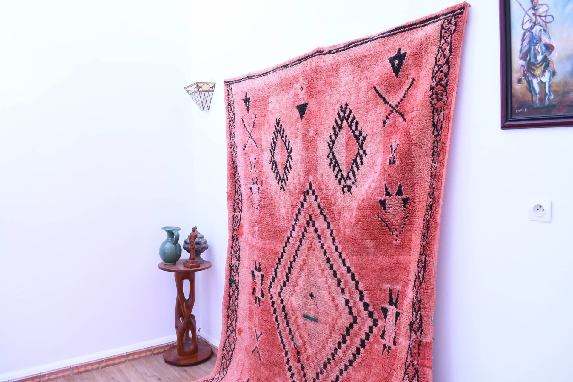 Authentic Red Moroccan Wool Rug - Mediouna Style 179x316cm, Handcrafted Elegance - Image 2