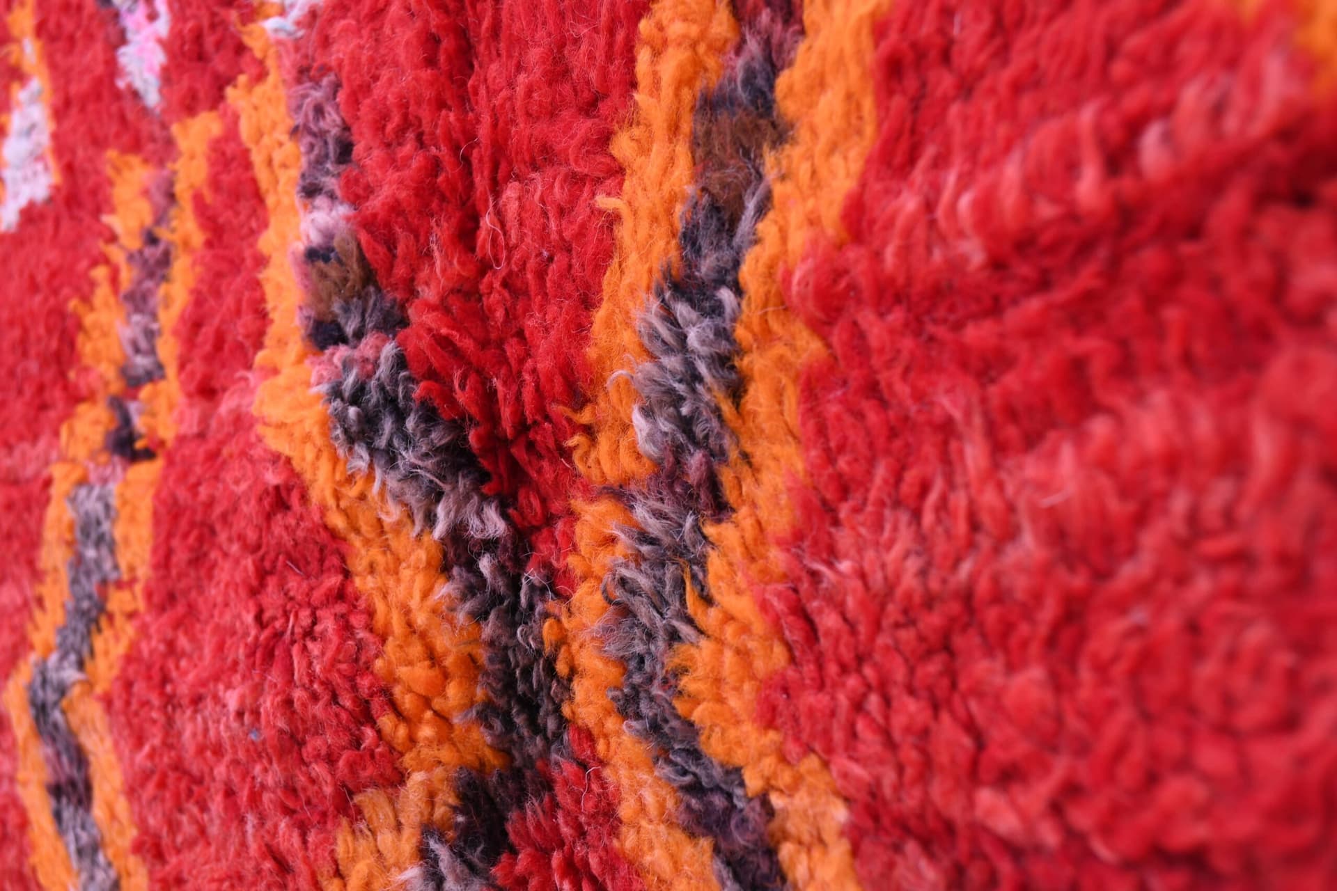 Handmade Red Moroccan Wool Talsint Rug - 142x293cm, Vibrant Geometric Design - Image 8