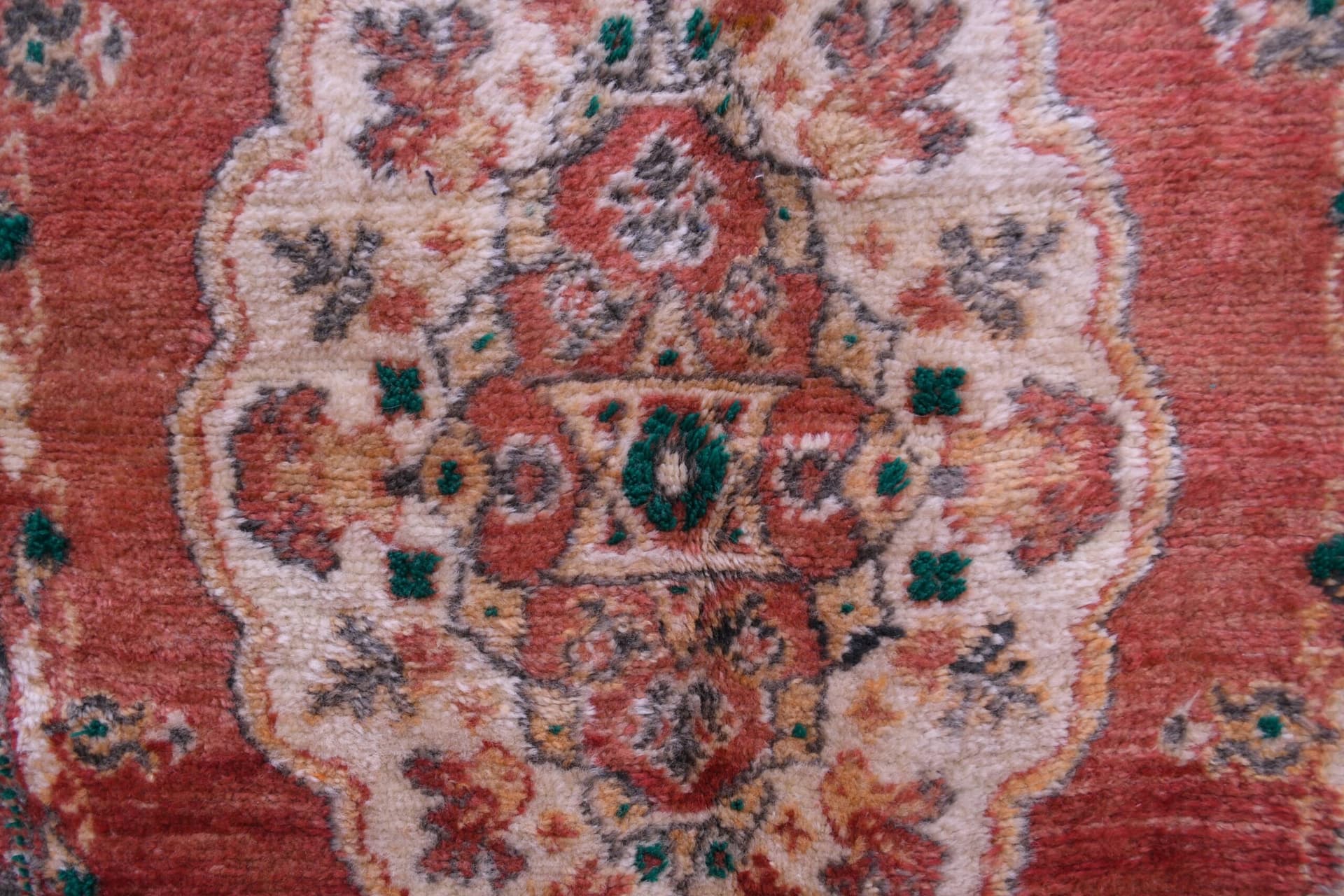 Authentic Moroccan Rabati Wool Rug 106x178cm - Rich Red with Intricate Patterns - Image 3