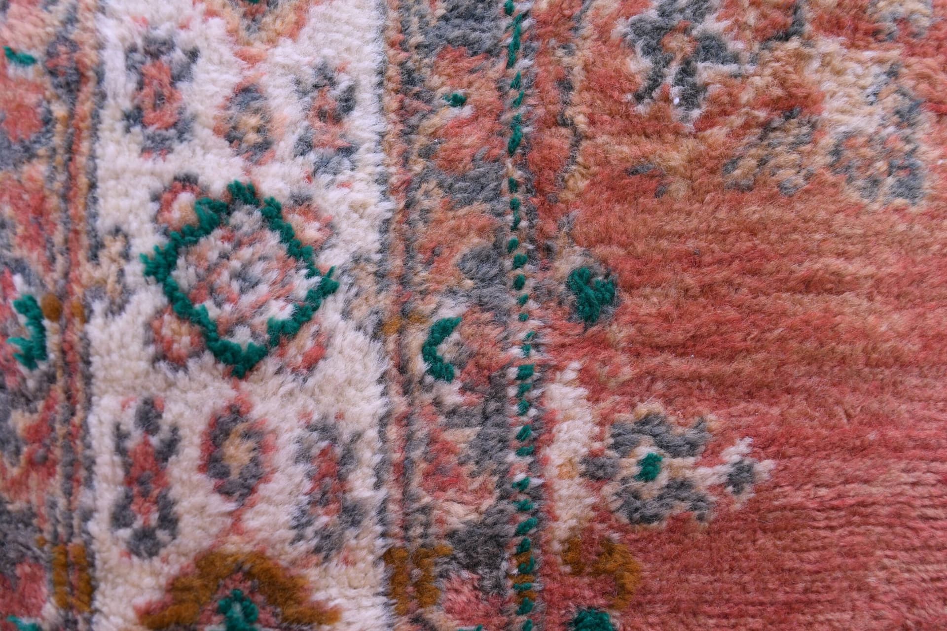 Authentic Moroccan Rabati Wool Rug 106x178cm - Rich Red with Intricate Patterns - Image 9