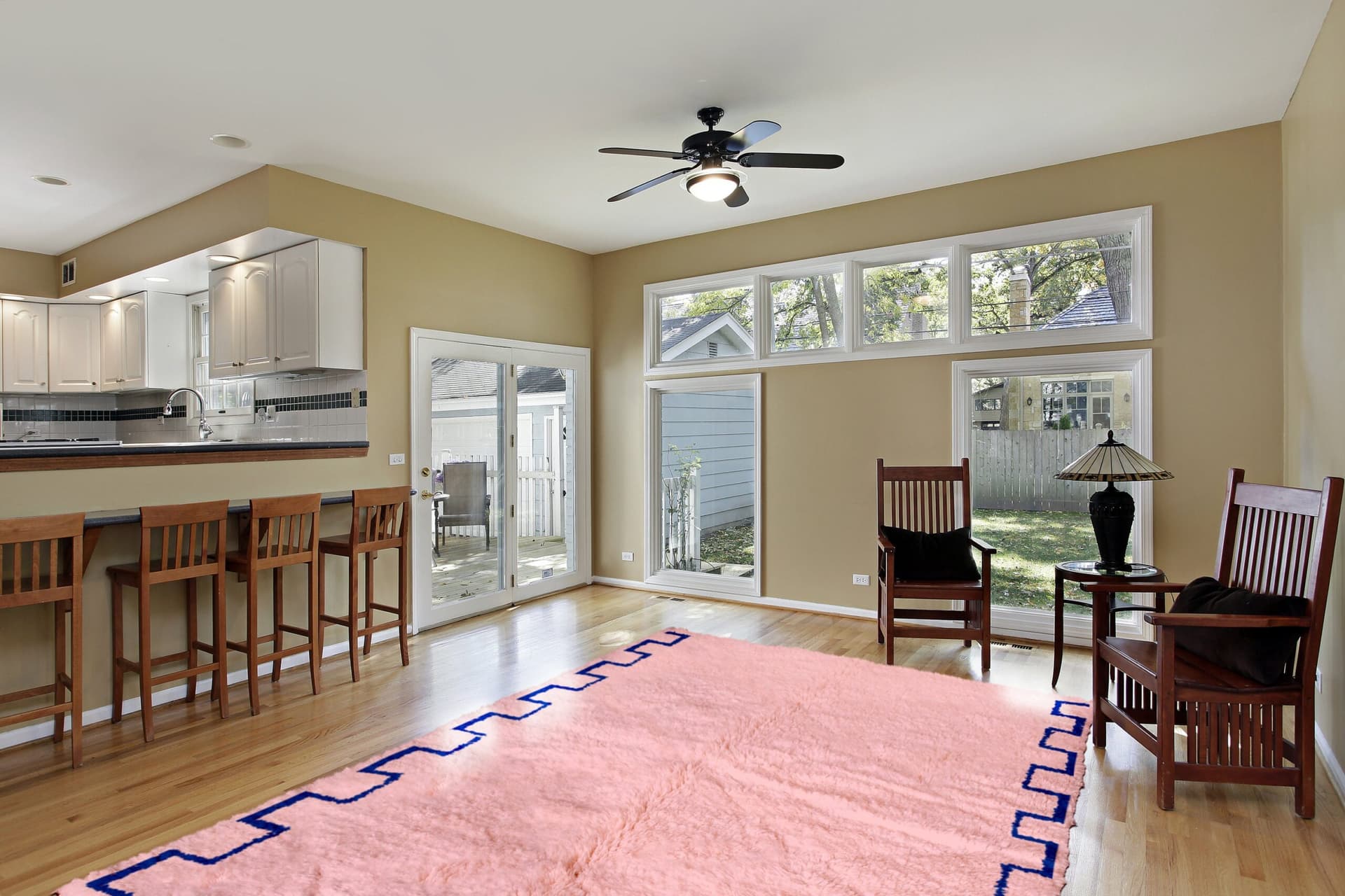 Moroccan Rug Mrirt 8x10 Wool Blush Pink Cobalt Blue Minimalist Boho Living Room - Image 3