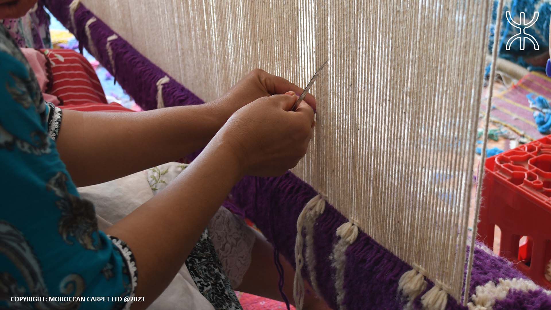 Fair trade purple Moroccan rug